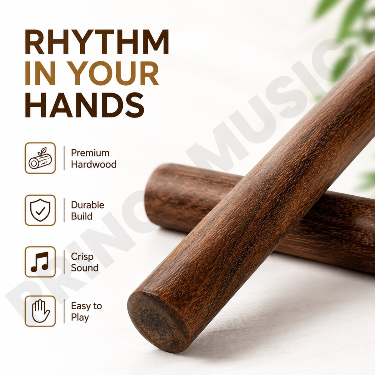 CLAVES WOOD WOODEN CLAVES /WOODEN RHYTHM STICK PERCUSSION INSTRUMENT