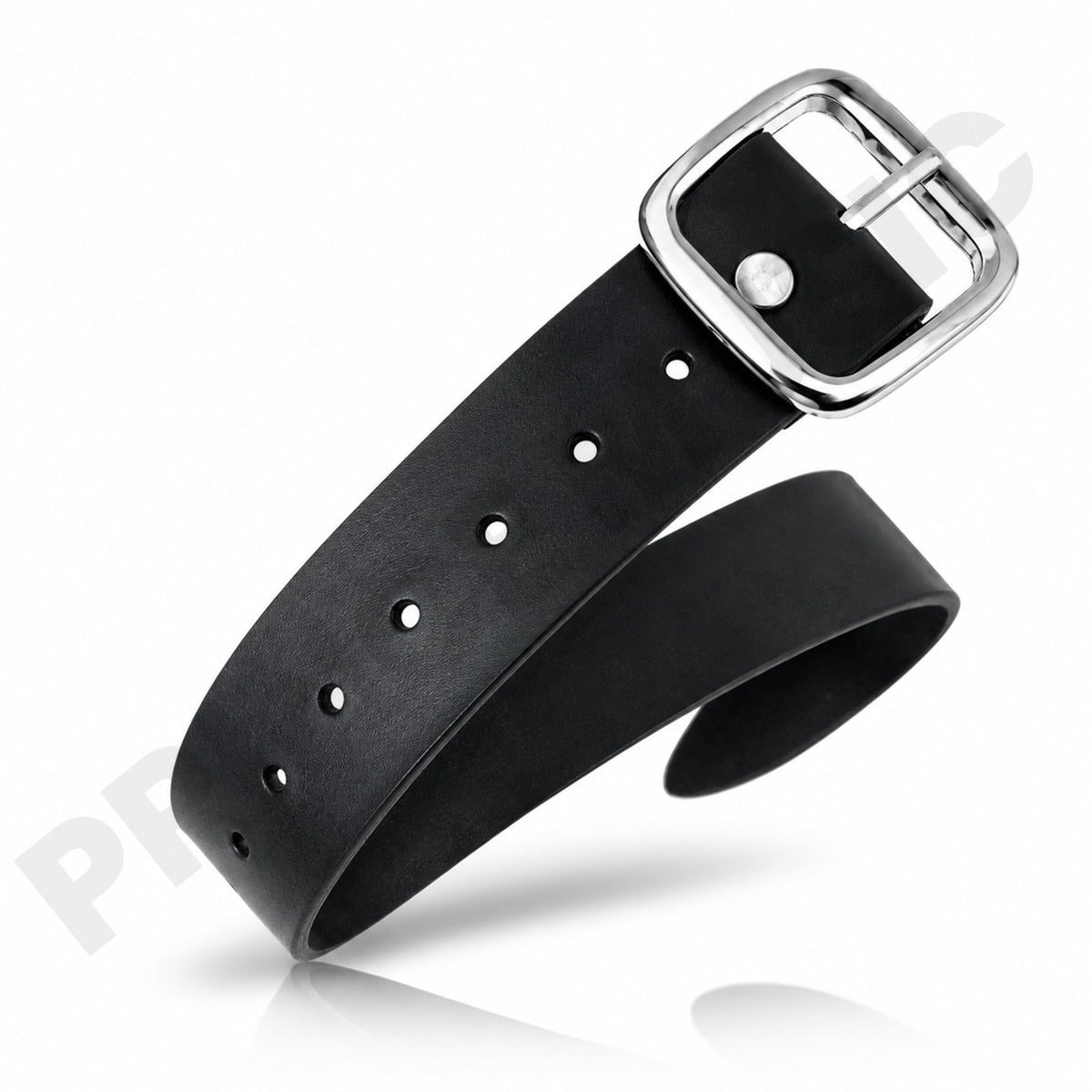 Black Leather Kilt Strap – 5” Adjustable Straps with Chrome 1.25" Buckle