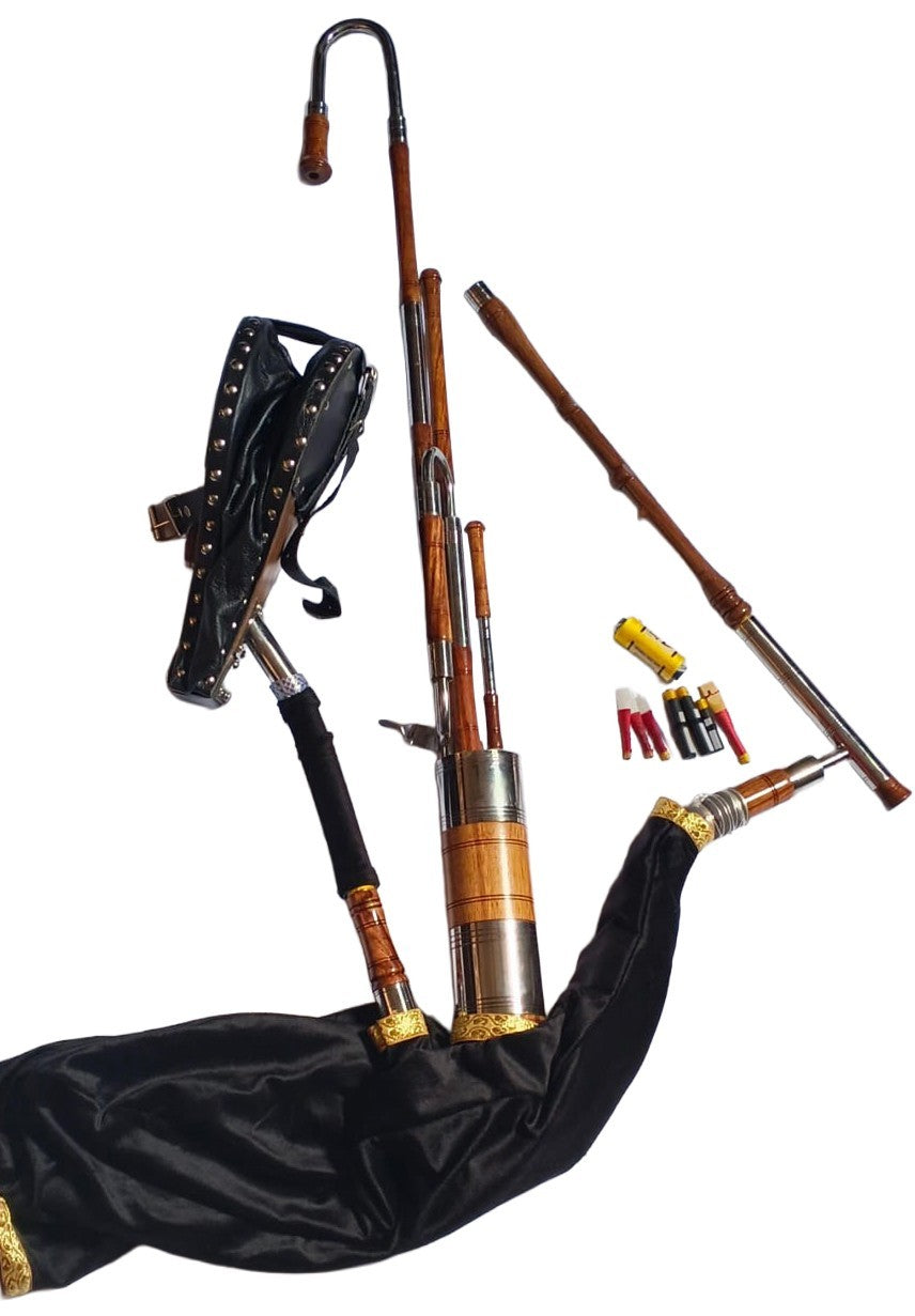 Irish Uilleann Bagpipe Half Set Complete with Bag, Reeds & Instructions