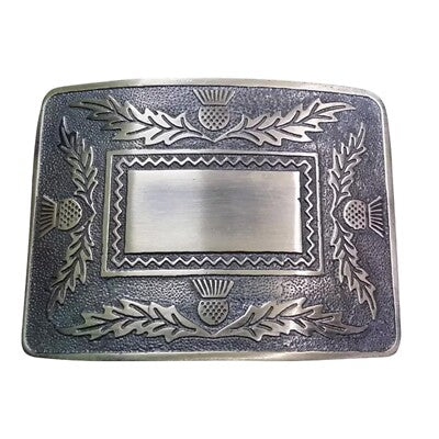 Antique Thistle Kilt Belt Buckle – Vintage Scottish Symbol for Formal Wear