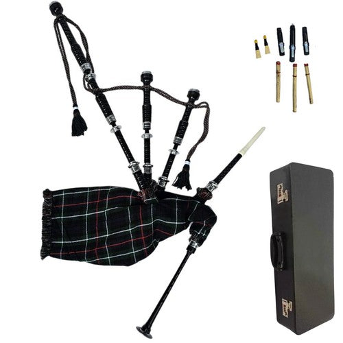 Highland Bagpipe MacDonald with Hard Carry Box, Tutor Book, Drone Set & Chanter