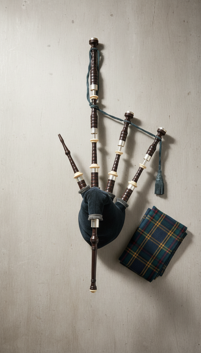 Highland Bagpipes in Polished Hardwood