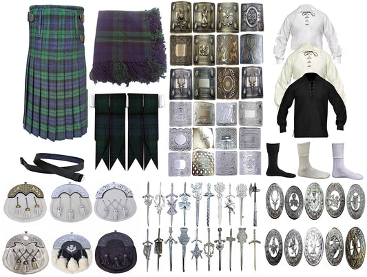 Men's Scottish Wedding Kilt Set Highland Wedding Outfit  8 Yard 16 oz Tailor-made