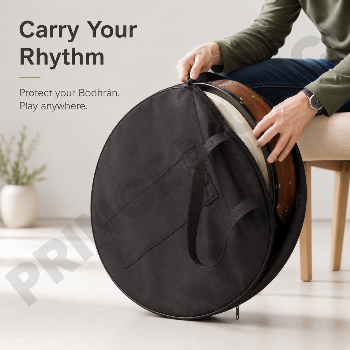 Irish Bodhran  18"  Drum Nylon Cover Case Bag.