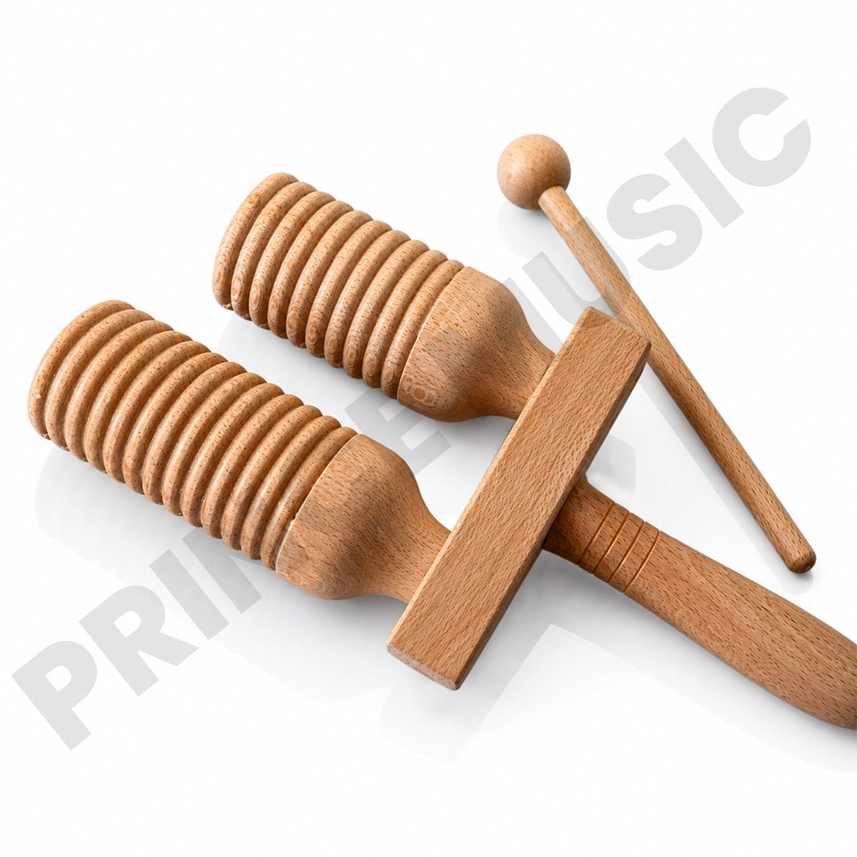 Percussion Instrument Agogo, Wooden Double Bell Tapered Handle