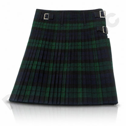 Black Watch Tartan Kilt, 13oz Scottish Wool, 24", 5 Yards Men’s Traditional Kilt