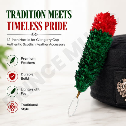 12-inch Hackle for Glengarry Cap – Traditional Scottish Feather Accessory