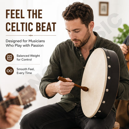 IRISH BODHRAN BEATER PROFESSIONAL ,TIPPER IRISH CELTIC BEATER