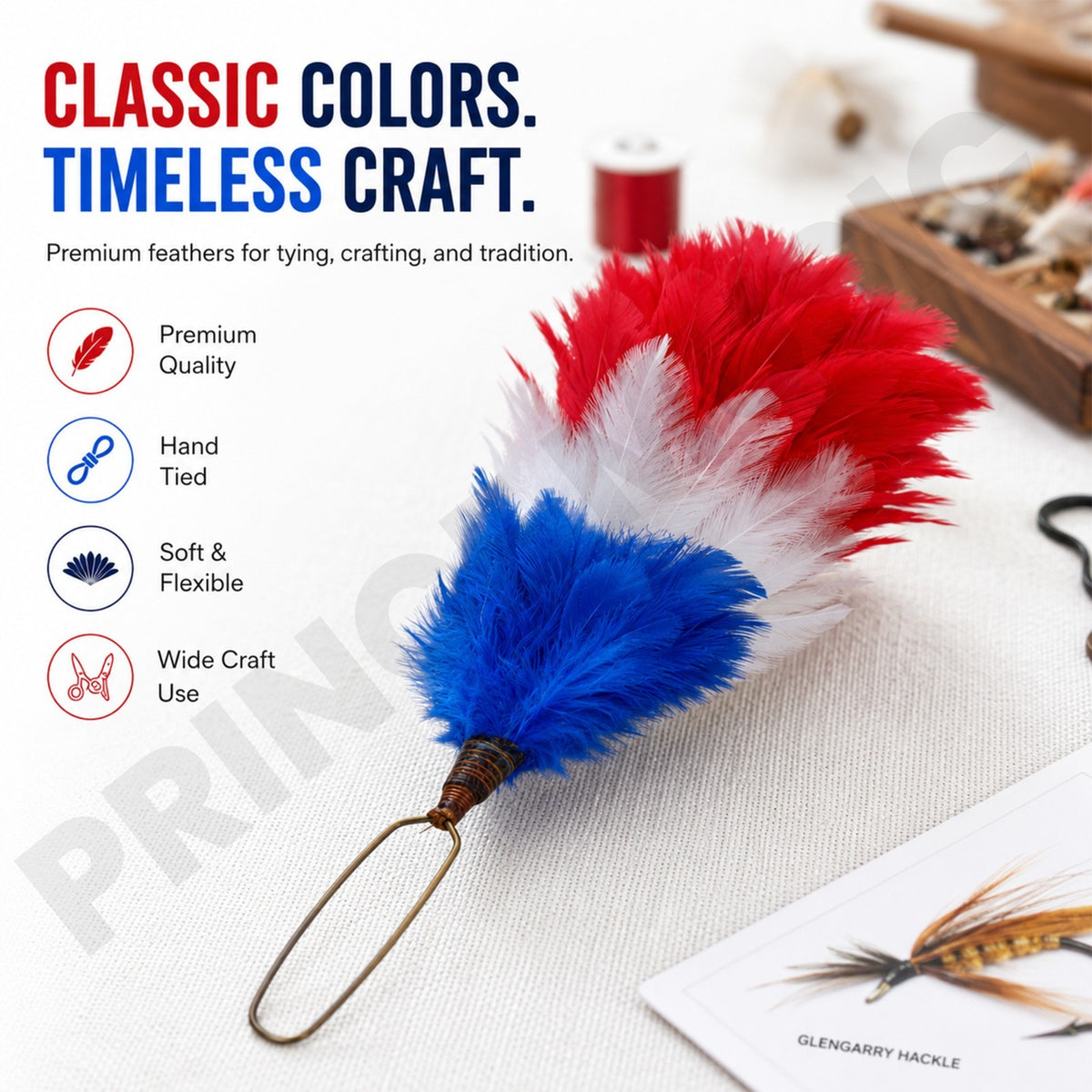 6-Inch Scottish Glengarry Cap Feathers Hackles for Fly Tying, Crafting