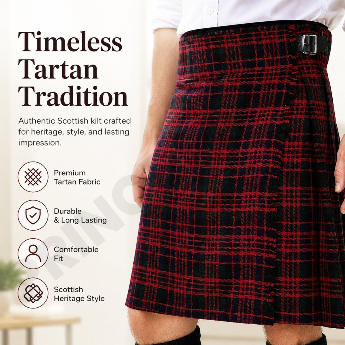 Men's Kilt MacDonald Tartan  5 Yard 13oz Traditional Scottish Highland  By PM