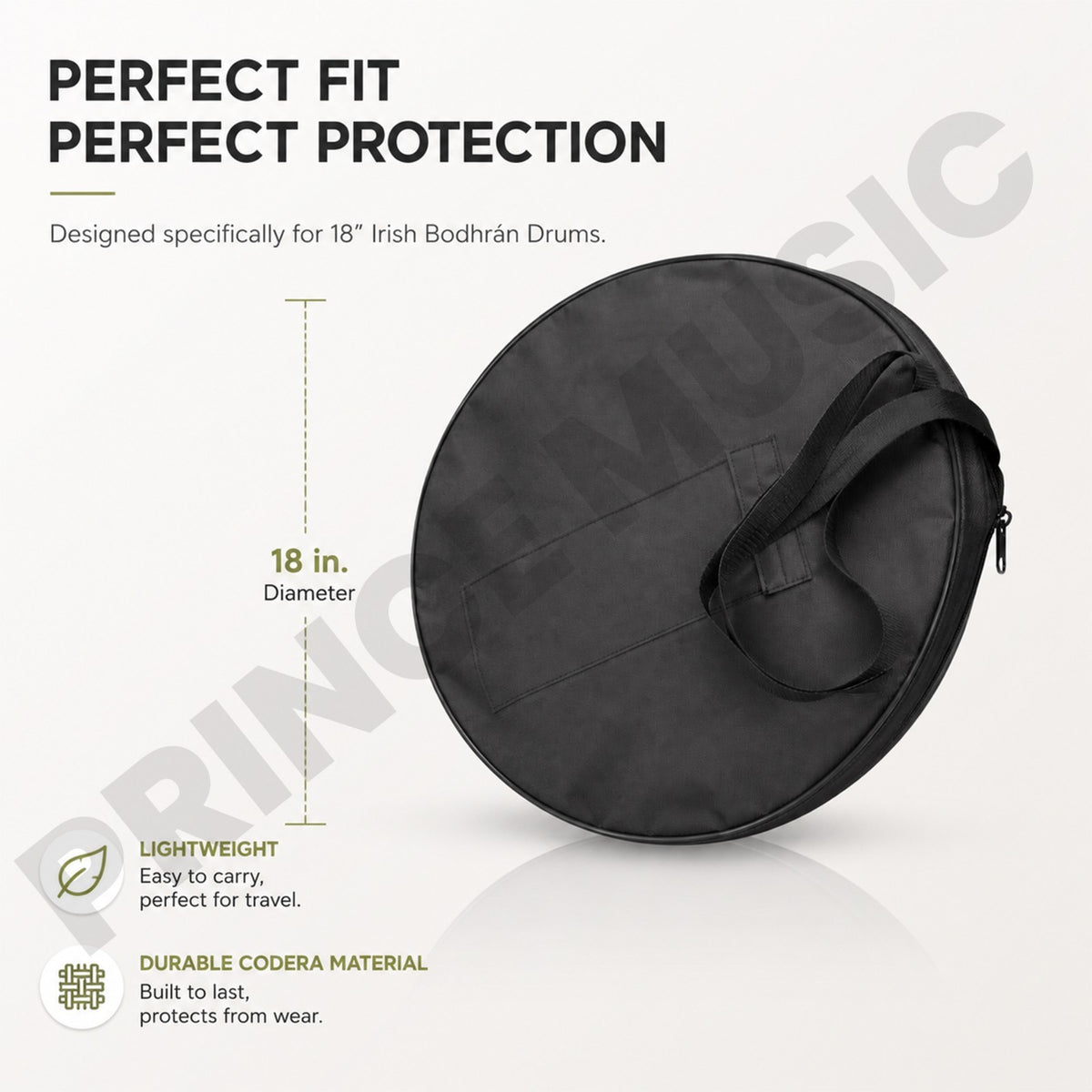 Irish Bodhran  18"  Drum Nylon Cover Case Bag.