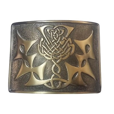 Antique Thistle Knot Kilt Belt Buckle – Vintage Scottish Heritage Design