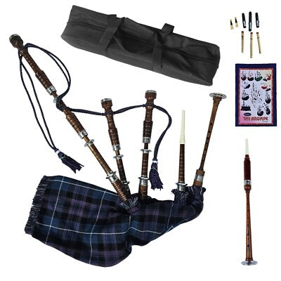 Highland Bagpipe - Natural , Silver Mounts, Pride of Scotland, Full Set & Bag