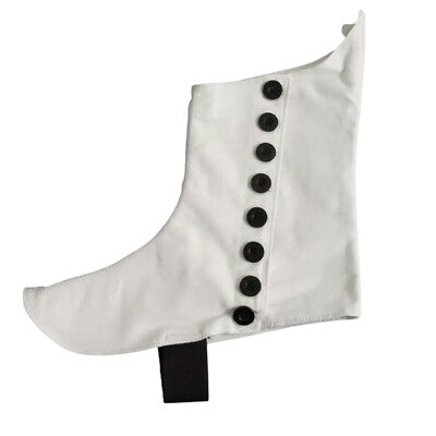 Scottish Highland White Spats with Black Buttons – Highland Pipers Footwear