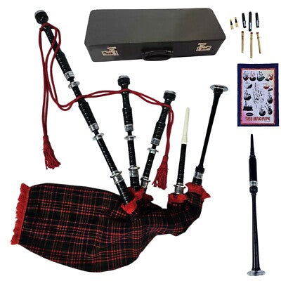 Highland Bagpipe MacDonald  with Hard Carry Box, Tutor Book, Drone Set & Chanter
