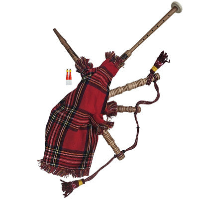 Kids Mini Bagpipe in Sheesham Wood, 2 Reeds - Traditional Scottish Royal Stewart