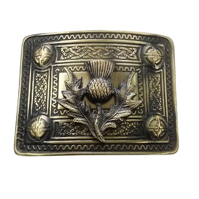 Kilt Belt Buckle Antique Thistle Knot  – Vintage Scottish Heritage Design