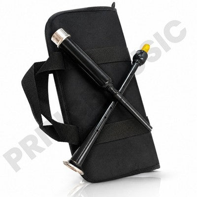 Scottish Bagpipe Practice Chanter Black Silver With Carrying Case Chanter
