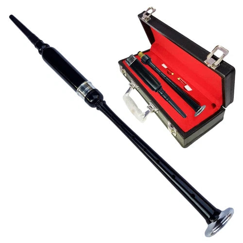 Bagpipe Practice Chanter + Reed & HARD CASE – Black, Natural, Silver