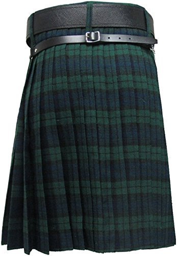 Black Watch Tartan Kilt, 13oz Scottish Wool, 24", 5 Yards Men’s Traditional Kilt